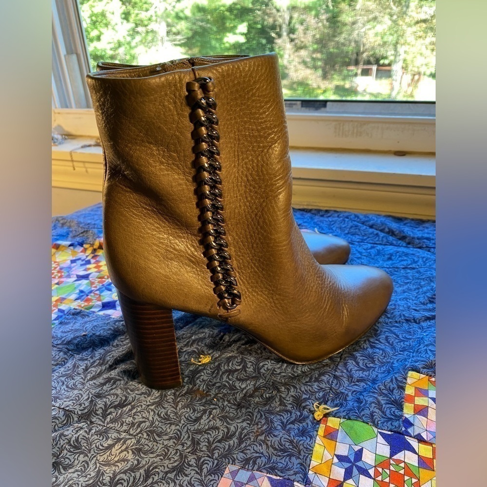 Coach Teagan leather ankle boots in tobacco size 7.5 - Picture 3 of 10
